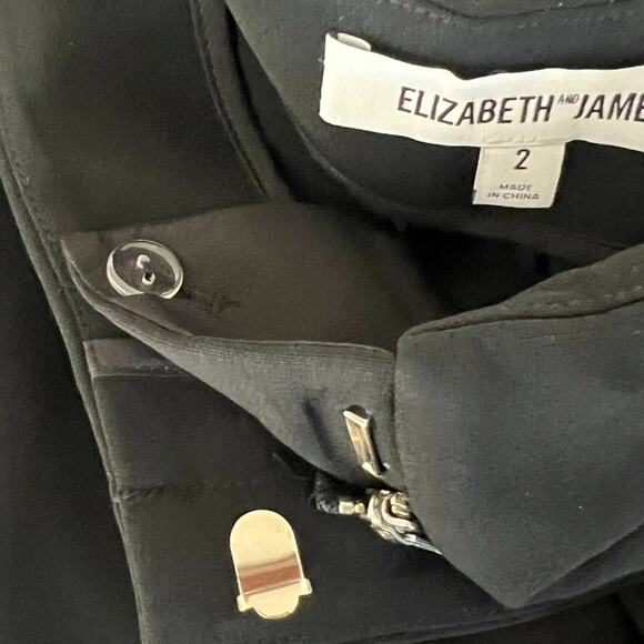 Elizabeth and James Culotte Pants Women's Size 2 Black Polyester Blend Wide Leg - Picture 4 of 16